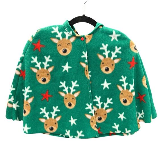 Carseat Cape With Hood Youth One Size Fits Most Ages 12mo-5yrs Reindeer - Picture 1 of 2